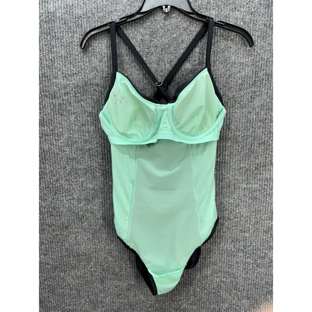 Athleta Twister Swimsuit One Piece Womens 36 B/C Black Underwire Ruched Side NEW - Picture 6 of 11